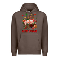 Coffee merry pig mas Premium Hoodie - FaDigitalArtStudio