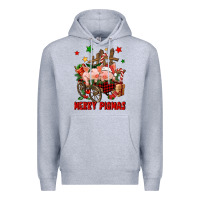 Heather Grey merry pig mas Premium Hoodie - FaDigitalArtStudio