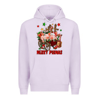Lilac merry pig mas Premium Hoodie - FaDigitalArtStudio