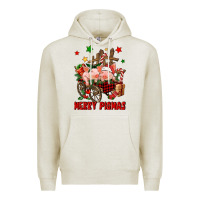 Oatmeal Heather merry pig mas Premium Hoodie - FaDigitalArtStudio