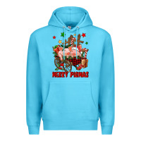 Ocean Blue merry pig mas Premium Hoodie - FaDigitalArtStudio