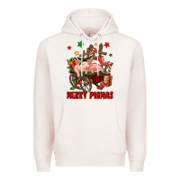 Pale Pink merry pig mas Premium Hoodie - FaDigitalArtStudio