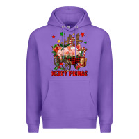 Purple merry pig mas Premium Hoodie - FaDigitalArtStudio