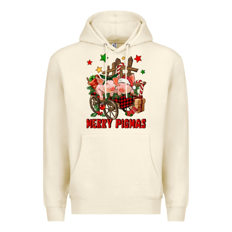 Merry Pig Mas Premium Hoodie by FaDigitalArtStudio | Teevron