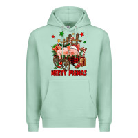 Seafoam merry pig mas Premium Hoodie - FaDigitalArtStudio