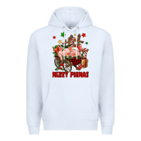 White merry pig mas Premium Hoodie - FaDigitalArtStudio