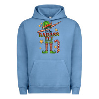 Pigment Pebble Blue im the badass elf Urban Hoodie - FaDigitalArtStudio