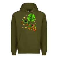 Army Green St. Patrick's Day with game control and clover Premium Hoodie - Neo Western
