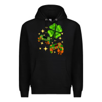 Black St. Patrick's Day with game control and clover Premium Hoodie - Neo Western