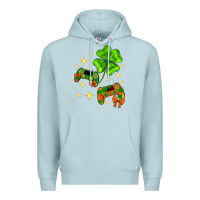 Blue Mist St. Patrick's Day with game control and clover Premium Hoodie - Neo Western