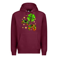 Burgundy St. Patrick's Day with game control and clover Premium Hoodie - Neo Western