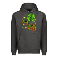 Charcoal Heather St. Patrick's Day with game control and clover Premium Hoodie - Neo Western