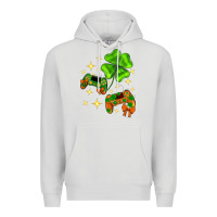 Dove Grey St. Patrick's Day with game control and clover Premium Hoodie - Neo Western