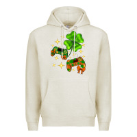 Oatmeal Heather St. Patrick's Day with game control and clover Premium Hoodie - Neo Western