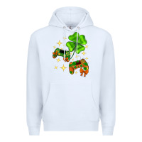 White St. Patrick's Day with game control and clover Premium Hoodie - Neo Western