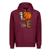 Burgundy western basketball love Premium Hoodie - HRA Design Shop