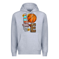 Heather Grey western basketball love Premium Hoodie - HRA Design Shop