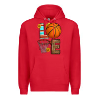 Red western basketball love Premium Hoodie - HRA Design Shop