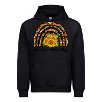Black Thankful Vibes Only Urban Hoodie - CowhideDigitalArt