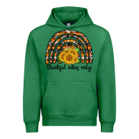 Emerald Thankful Vibes Only Urban Hoodie - CowhideDigitalArt