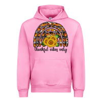 Fuchsia Pink Thankful Vibes Only Urban Hoodie - CowhideDigitalArt