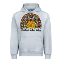 Heather Grey Thankful Vibes Only Urban Hoodie - CowhideDigitalArt