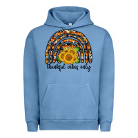 Pigment Pebble Blue Thankful Vibes Only Urban Hoodie - CowhideDigitalArt