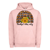 Pigment Salmon Thankful Vibes Only Urban Hoodie - CowhideDigitalArt