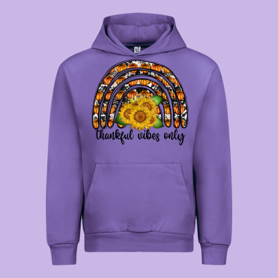 Thankful Vibes Only Urban Hoodie Designed By Cowhidedigitalart