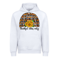 White Thankful Vibes Only Urban Hoodie - CowhideDigitalArt