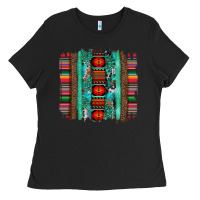 Black serape aztec leopard and turquoise glitter with gemstone brushstroke Ladies Tee - Artiststas