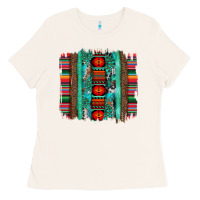 Bone serape aztec leopard and turquoise glitter with gemstone brushstroke Ladies Tee - Artiststas