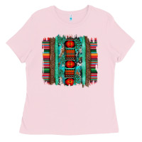 Bubblegum Pink serape aztec leopard and turquoise glitter with gemstone brushstroke Ladies Tee - Artiststas