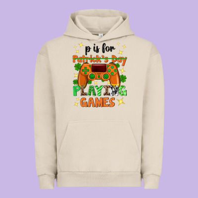 P Is Patrick's Day Playing Games Urban Hoodie Designed By Neo Western