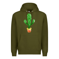 Army Green mexican cactus Premium Hoodie - FaDigitalArtStudio