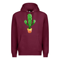 Burgundy mexican cactus Premium Hoodie - FaDigitalArtStudio