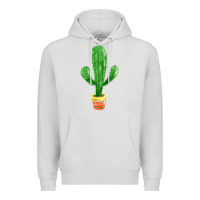 Dove Grey mexican cactus Premium Hoodie - FaDigitalArtStudio
