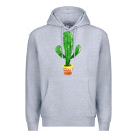 Heather Grey mexican cactus Premium Hoodie - FaDigitalArtStudio