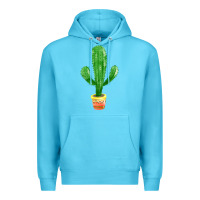 Ocean Blue mexican cactus Premium Hoodie - FaDigitalArtStudio