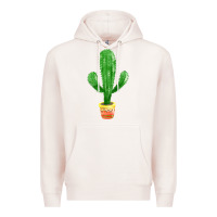 Pale Pink mexican cactus Premium Hoodie - FaDigitalArtStudio