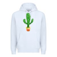 White mexican cactus Premium Hoodie - FaDigitalArtStudio