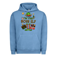 Pigment Pebble Blue im the boss elf Urban Hoodie - FaDigitalArtStudio