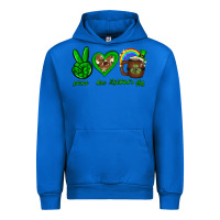 Cobalt Peace love luck St. Patrick's Day Urban Hoodie - Neo Western