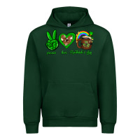 Forest Green Peace love luck St. Patrick's Day Urban Hoodie - Neo Western