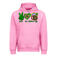 Fuchsia Pink Peace love luck St. Patrick's Day Urban Hoodie - Neo Western