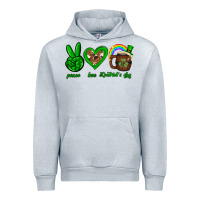 Heather Grey Peace love luck St. Patrick's Day Urban Hoodie - Neo Western