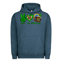 Pigment Midnight Navy Peace love luck St. Patrick's Day Urban Hoodie - Neo Western