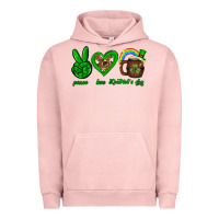 Pigment Salmon Peace love luck St. Patrick's Day Urban Hoodie - Neo Western