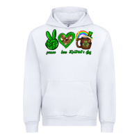 White Peace love luck St. Patrick's Day Urban Hoodie - Neo Western