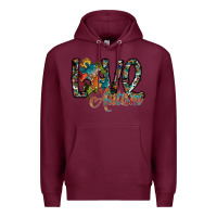 Burgundy love autism Premium Hoodie - SublimationCraftShop